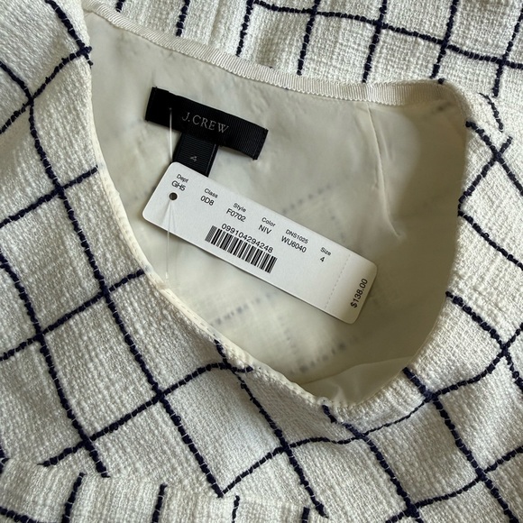 J. Crew White and Black Grid Midi Dress - Picture 2 of 8